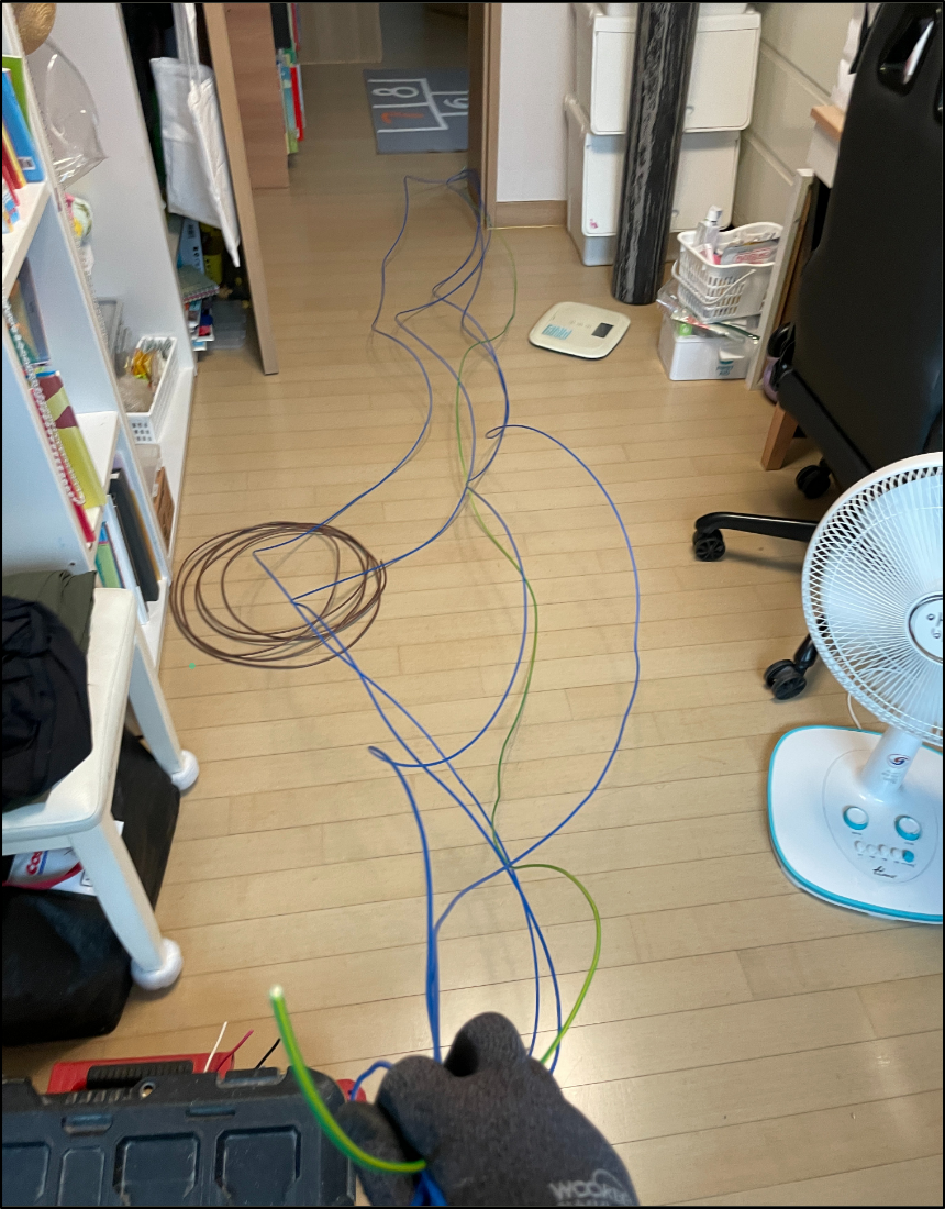 에어컨 실외기 3상4선식 전원선 및 접지선 신규 포설